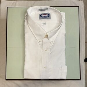 ALL AMERICAN MENS WRINKLE FREE LONG SLEEVE WHITE SHIRT 19 34/35